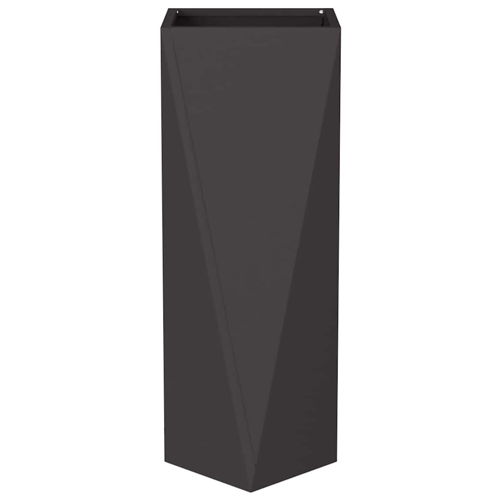 vidaXL Pflanzkübel 2 pcs Schwarz 30 x 30 x 75 cm Stahl