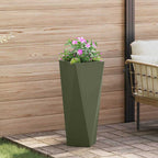 vidaXL Pflanzkübel 2 pcs Olive Grün 30 x 30 x 75 cm Stahl