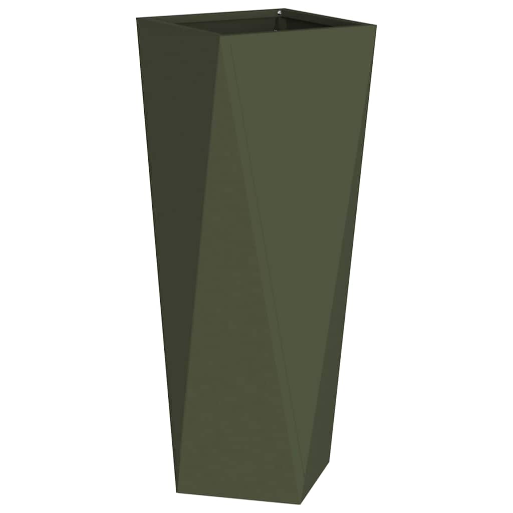 vidaXL Pflanzkübel 2 pcs Olive Grün 30 x 30 x 75 cm Stahl