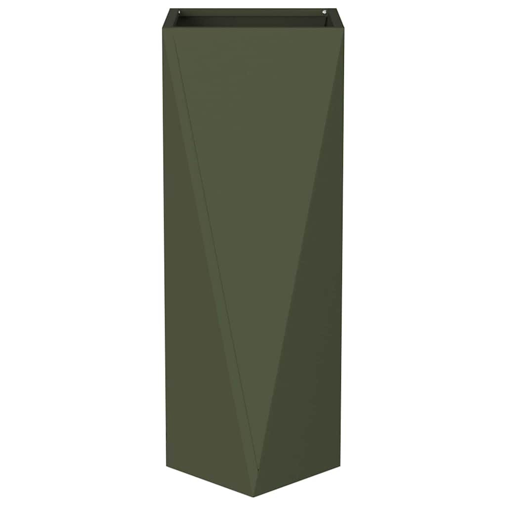 vidaXL Pflanzkübel 2 pcs Olive Grün 30 x 30 x 75 cm Stahl