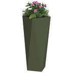 vidaXL Pflanzkübel 2 pcs Olive Grün 30 x 30 x 75 cm Stahl