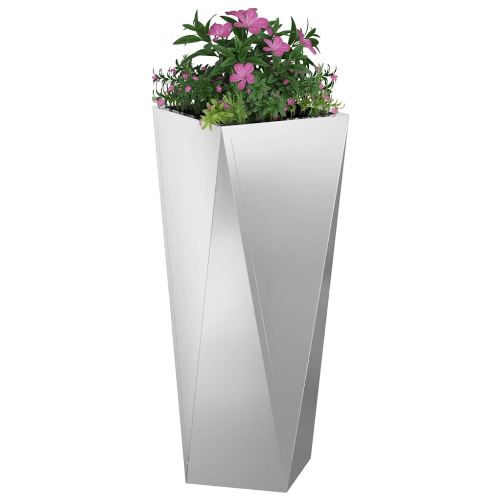 vidaXL Pflanzkübel 2 pcs Silber 30 x 30 x 75 cm Verzinkter Stahl