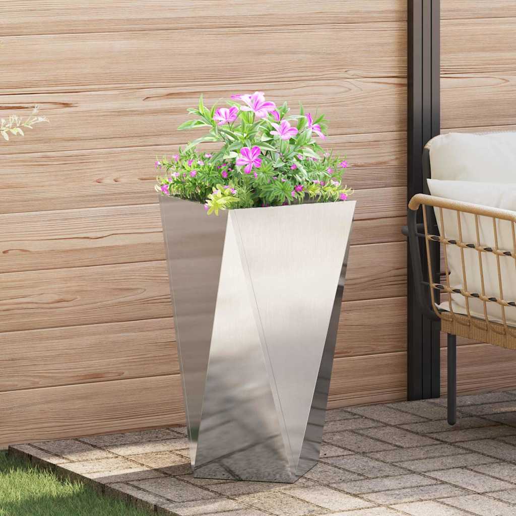 vidaXL Pflanzkübel 2 pcs Silber 40 x 40 x 75 cm Edelstahl