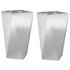 vidaXL Pflanzkübel 2 pcs Silber 40 x 40 x 75 cm Edelstahl