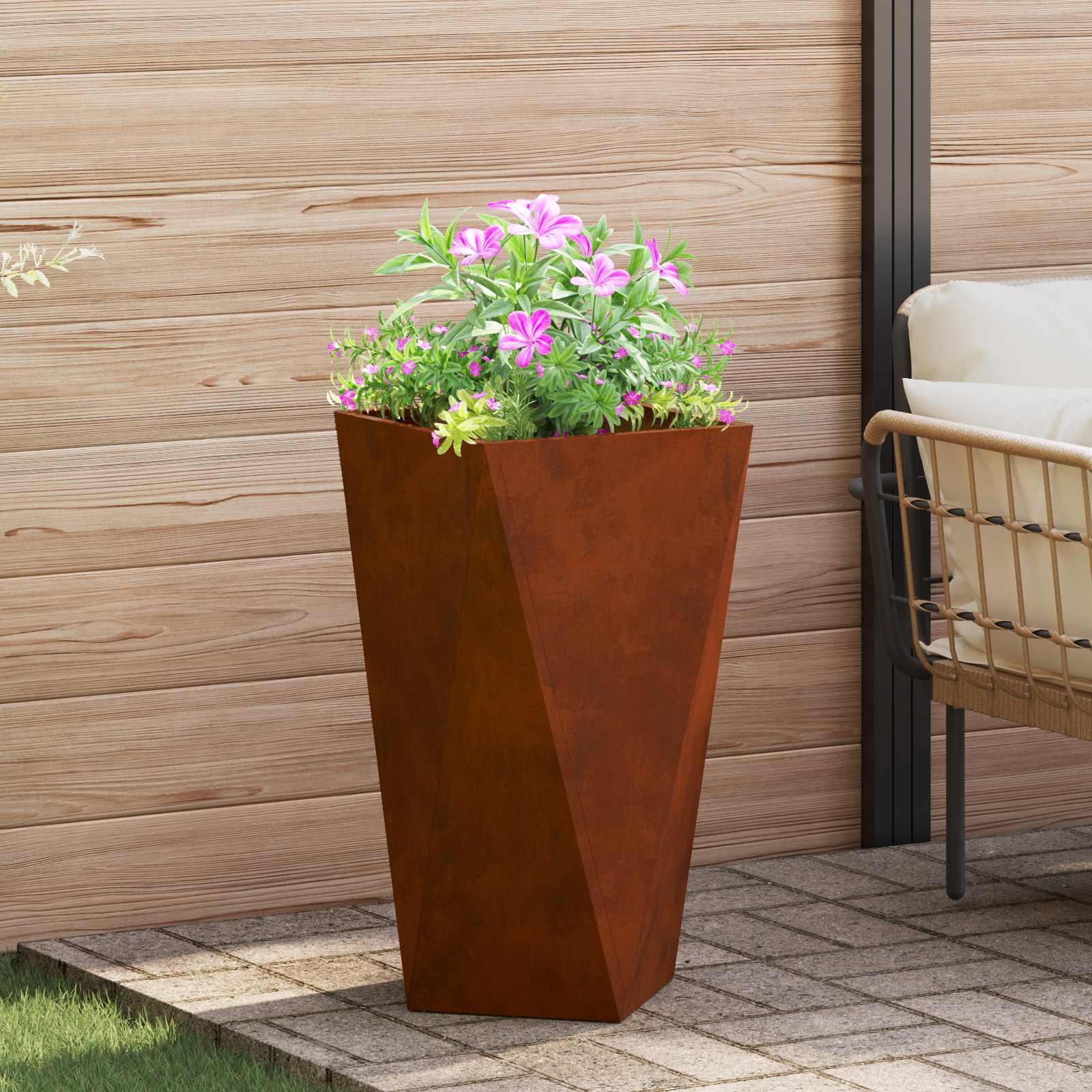 vidaXL Pflanzkübel 2 pcs Rostig 40 x 40 x 75 cm Wetterfeststahl