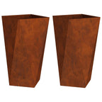 vidaXL Pflanzkübel 2 pcs Rostig 40 x 40 x 75 cm Wetterfeststahl