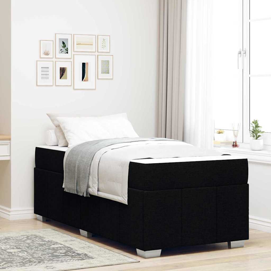 vidaXL Bettrahmen mit Matratze Schwarz 80 x 200 cm Stoff