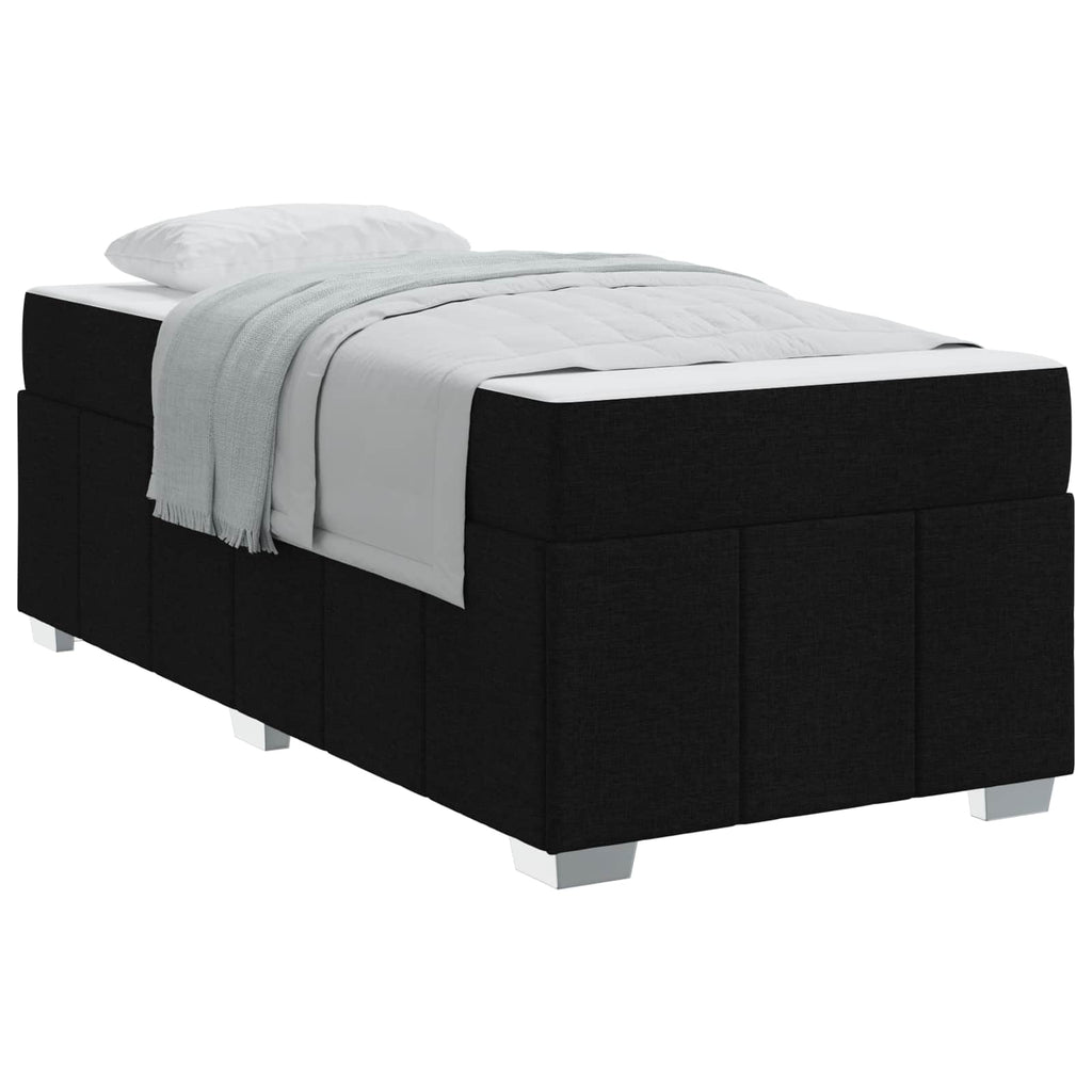 vidaXL Bettrahmen mit Matratze Schwarz 80 x 200 cm Stoff
