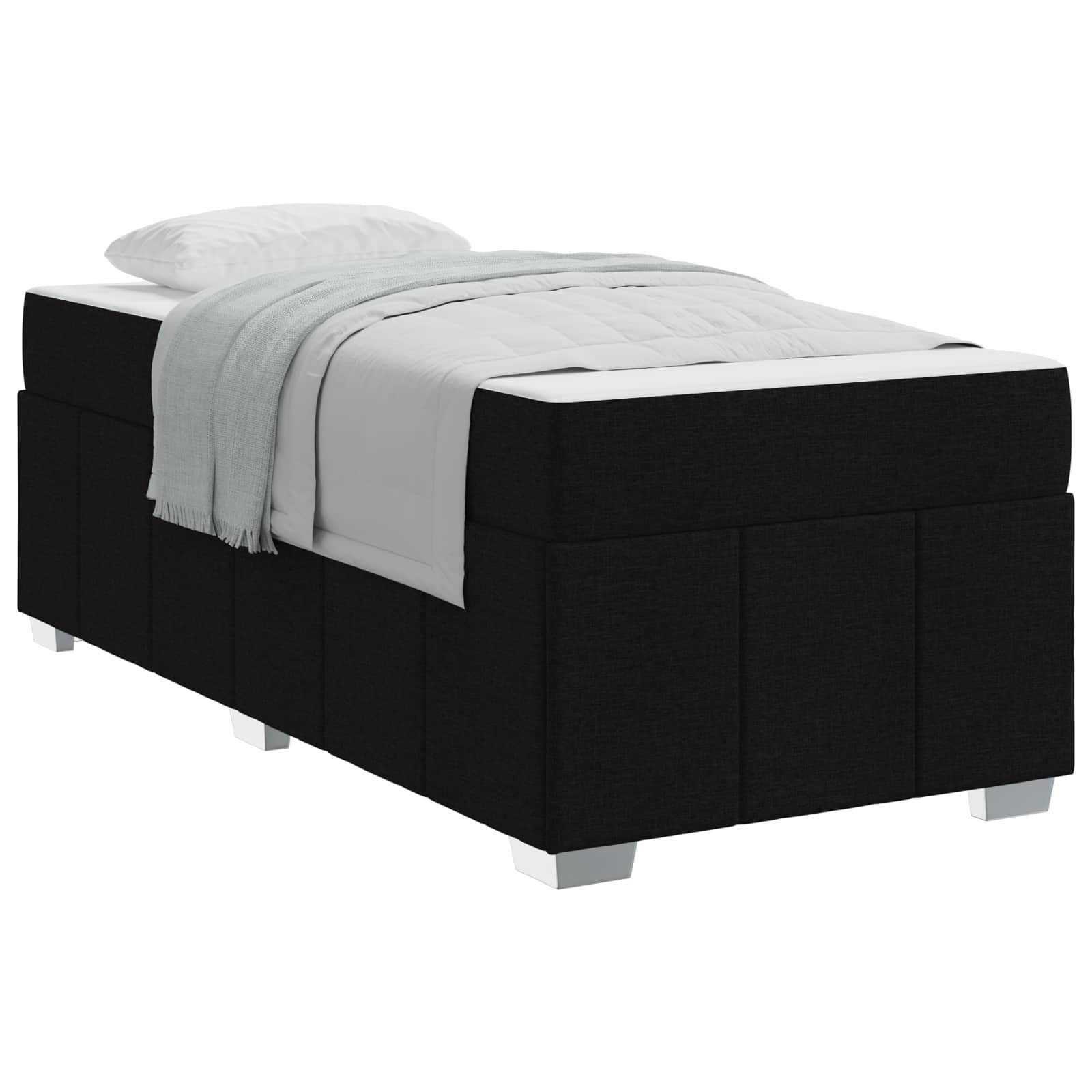 vidaXL Bettrahmen mit Matratze Schwarz 80 x 200 cm Stoff