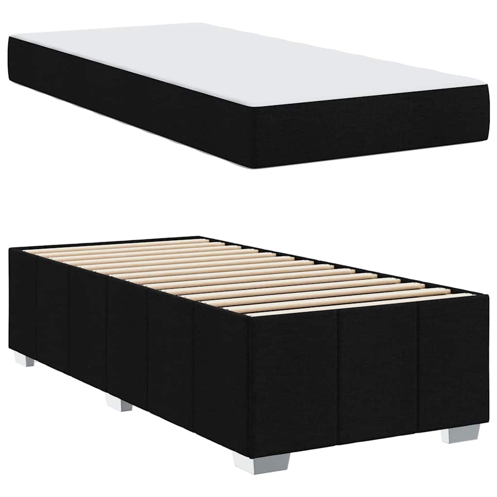 vidaXL Bettrahmen mit Matratze Schwarz 80 x 200 cm Stoff