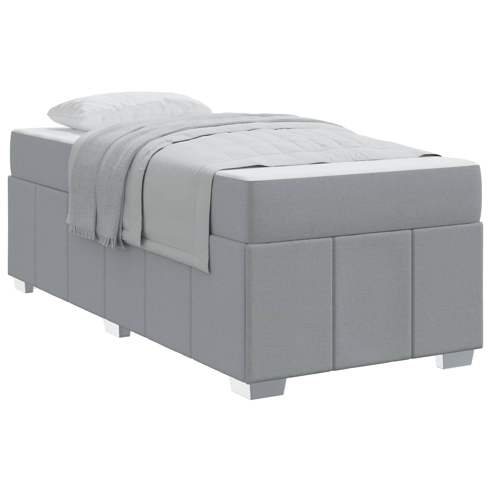vidaXL Bettrahmen Hellgrau 90 x 190 cm Stoff