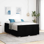 vidaXL Bettgestell mit Matratze Schwarz 140 x 200 cm Stoff
