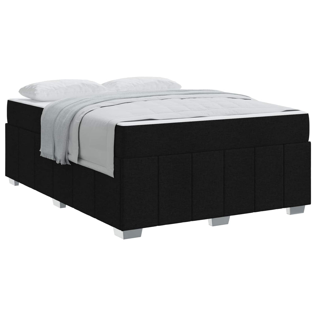 vidaXL Bettgestell mit Matratze Schwarz 140 x 200 cm Stoff