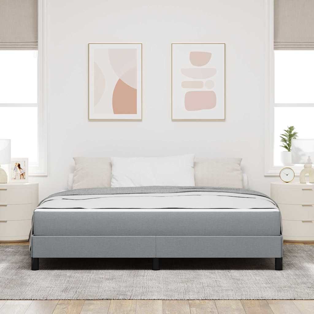 vidaXL Boxspringbett Hellgrau 180 x 200 cm Stoff