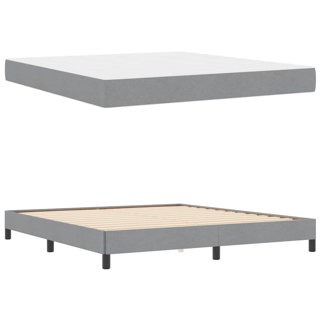 vidaXL Boxspringbett Hellgrau 180 x 200 cm Stoff