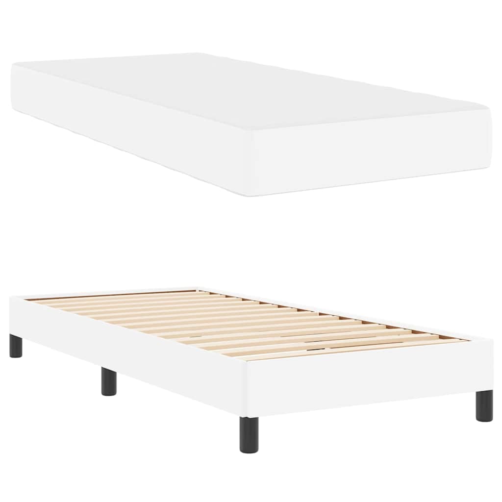 vidaXL Bettrahmen mit Matratze Reinweiß 80 x 200 cm Stoff