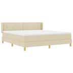 vidaXL Boxspringbett mit Matratze Creme 200 x 180 cm Polyester