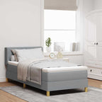 vidaXL Boxspringbett mit Matratze Creme 200 x 180 cm Polyester