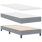 vidaXL Boxspringbett mit Matratze mit LED Hellgrau 80 x 200 cm Stoff