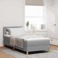 vidaXL LED Boxspringbett mit Kopfteil Hellgrau 80 x 200 cm Stoff