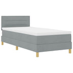 vidaXL LED Boxspringbett mit Kopfteil Hellgrau 80 x 200 cm Stoff