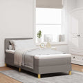 vidaXL LED Boxspringbett mit LED-Lichtleisten Taupe 80 x 200 cm Stoff