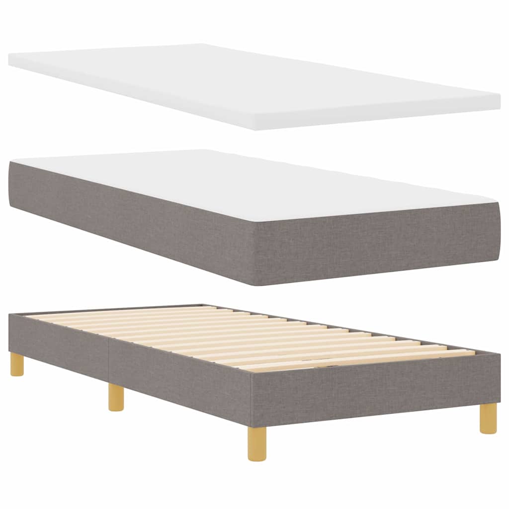 vidaXL LED Boxspringbett mit LED-Lichtleisten Taupe 80 x 200 cm Stoff