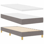 vidaXL LED Boxspringbett mit LED-Lichtleisten Taupe 80 x 200 cm Stoff