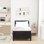 vidaXL LED Boxspringbett mit Matratze mit LED Schwarz 80 x 200 cm Samt