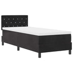 vidaXL LED Boxspringbett mit Matratze mit LED Schwarz 80 x 200 cm Samt