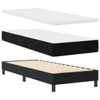 vidaXL LED Boxspringbett mit Matratze mit LED Schwarz 80 x 200 cm Samt