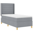 vidaXL Boxspringbett mit LED-Lichtleisten Hellgrau 80 x 200 cm Stoff