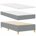 vidaXL Boxspringbett mit LED-Lichtleisten Hellgrau 80 x 200 cm Stoff
