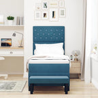 vidaXL Boxspringbett mit Kissen Dunkelblau 200 x 80 cm Samt