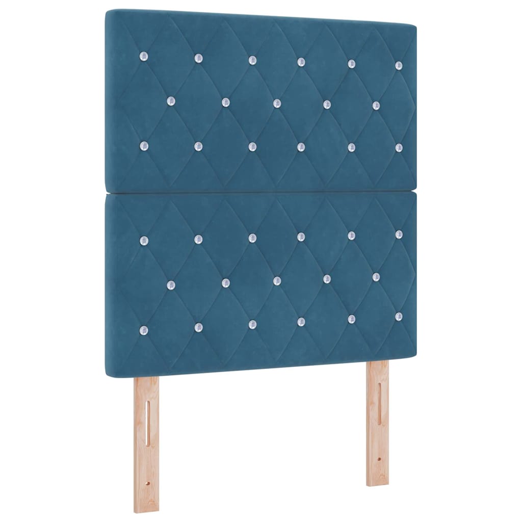 vidaXL Boxspringbett mit Kissen Dunkelblau 200 x 80 cm Samt