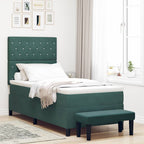 vidaXL Boxspringbett mit Kissen Dunkelblau 200 x 80 cm Samt