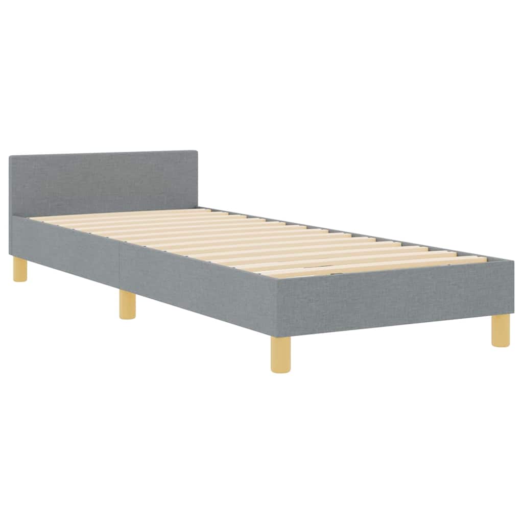 vidaXL Bettgestell mit Kopfteil Hellgrau 80 x 200 cm Stoff