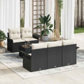 vidaXL Garten-Sofa-Set 6 pcs Schwarz und Creme 55 x 55 x 37 cm