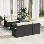 vidaXL Garten-Sofa-Set 6 pcs Schwarz und Creme 55 x 55 x 37 cm