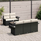 vidaXL Garten-Sofa-Set 6 pcs Schwarz und Creme 55 x 55 x 37 cm