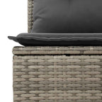 vidaXL Gartensofa-set mit Kissen mit Speicher 7 pcs Grau Poly-Rattan
