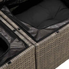 vidaXL Gartensofa-set mit Kissen mit Speicher 7 pcs Grau Poly-Rattan
