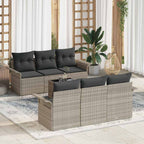 vidaXL Gartensofa-set 7 pcs Hellgrau und Dunkelgrau Poly-Rattan