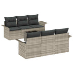 vidaXL Gartensofa-set 7 pcs Hellgrau und Dunkelgrau Poly-Rattan