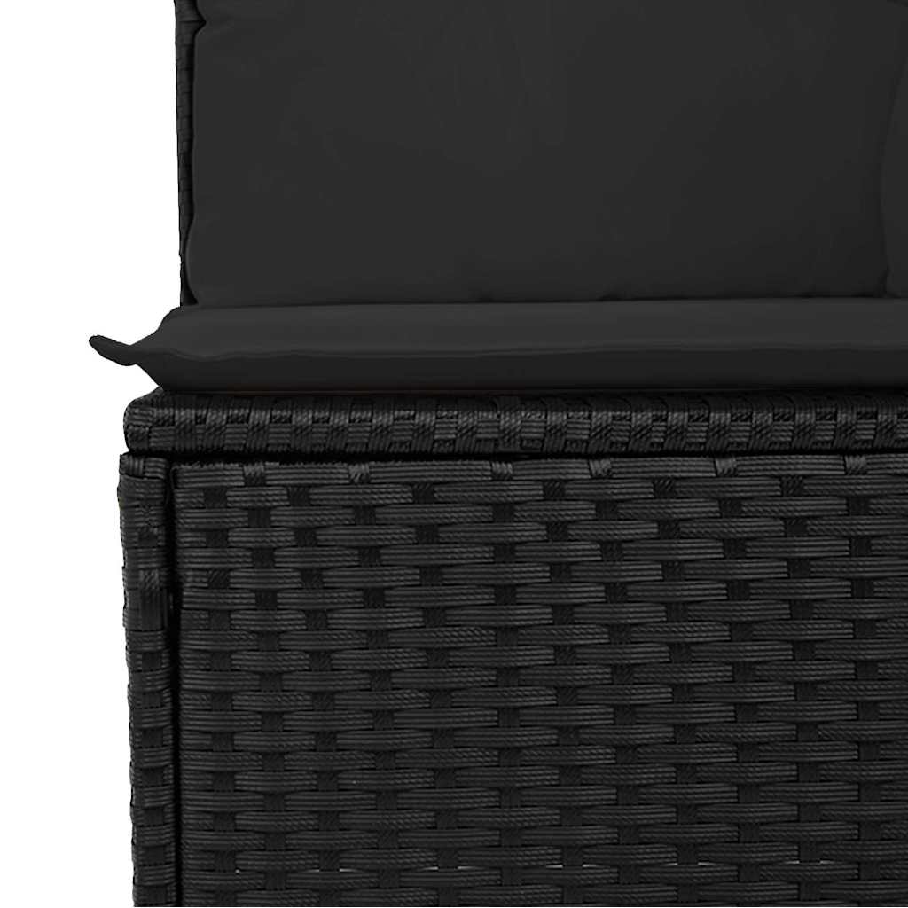 vidaXL Gartensofa-set mit Kissen 7 pcs Schwarz Poly-Rattan