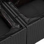 vidaXL Gartensofa-set mit Kissen 7 pcs Schwarz Poly-Rattan