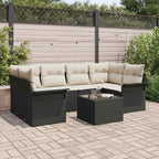 vidaXL Gartensofa-set 7 pcs Schwarz und Creme 55 x 55 x 37 cm