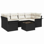 vidaXL Gartensofa-set 7 pcs Schwarz und Creme 55 x 55 x 37 cm