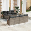 vidaXL Gartensofa-set mit Kissen mit Speicher 8 pcs Grau Poly-Rattan