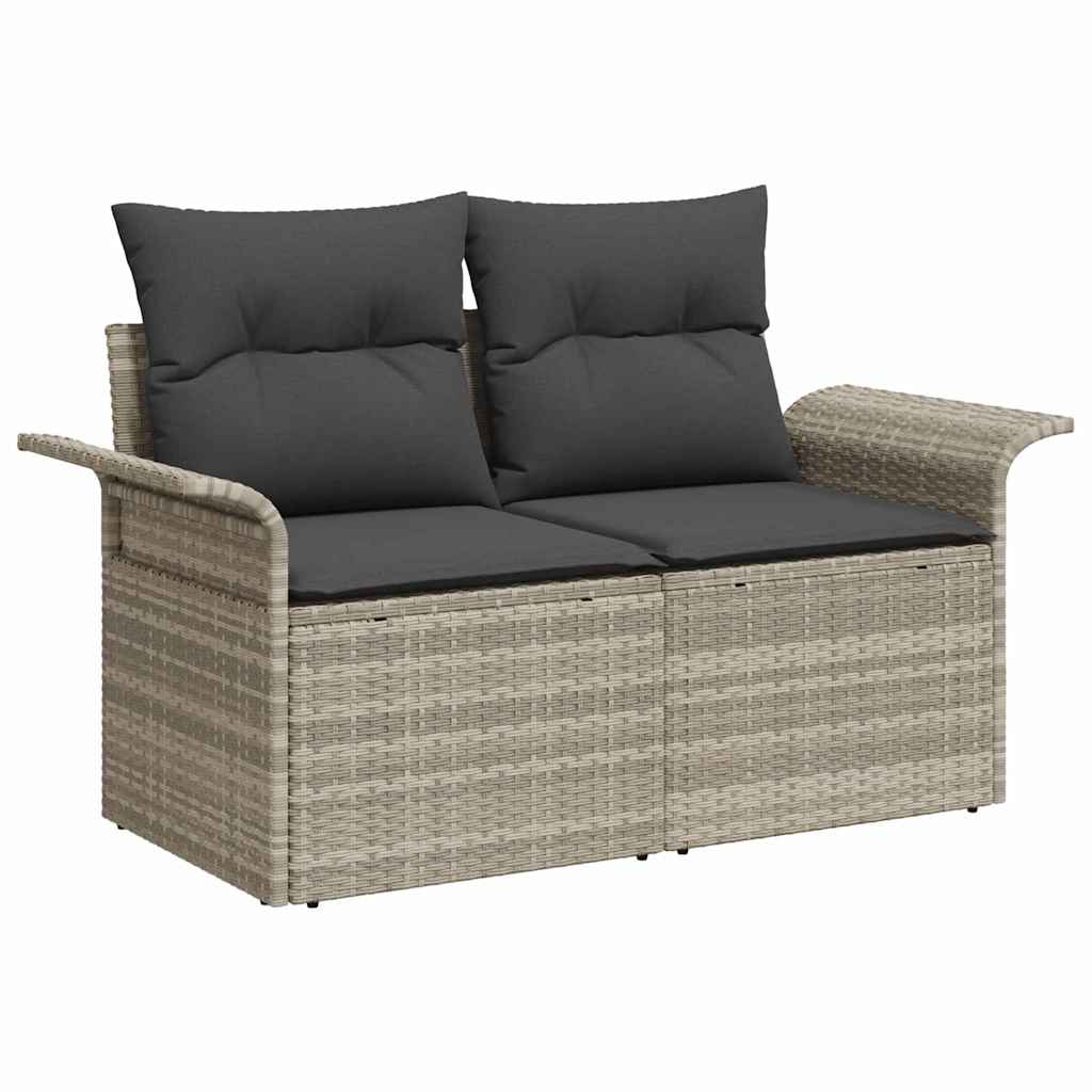 vidaXL Gartensofa-set 8 pcs Hellgrau und Dunkelgrau Poly-Rattan